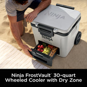 Ninja FrostVault™ 30qt Wheeled Cooler with Cold Dry Zone in Plum