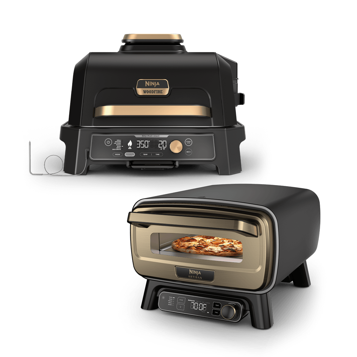 Ninja Woodfire Pro Connect XL Grill & Artisan Pizza Oven Bundle
